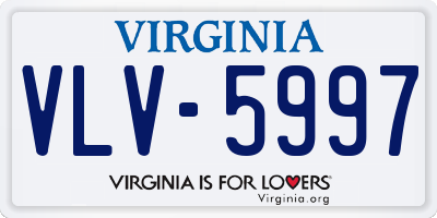 VA license plate VLV5997