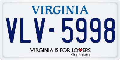 VA license plate VLV5998