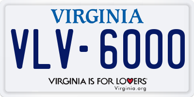 VA license plate VLV6000