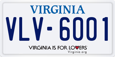 VA license plate VLV6001