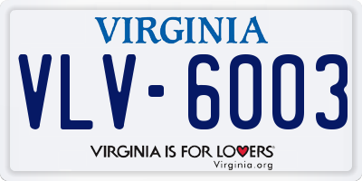 VA license plate VLV6003