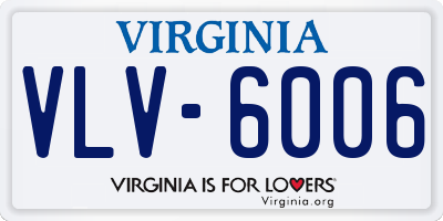 VA license plate VLV6006