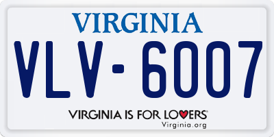 VA license plate VLV6007