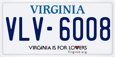 VA license plate VLV6008