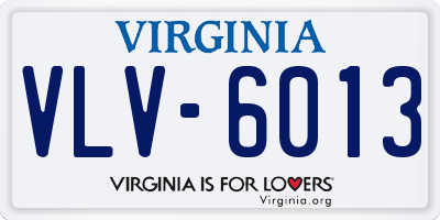 VA license plate VLV6013