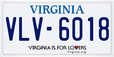 VA license plate VLV6018