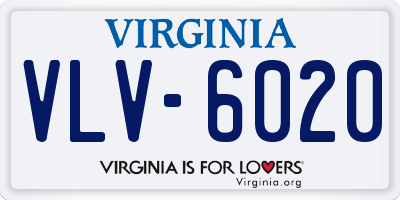 VA license plate VLV6020