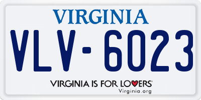 VA license plate VLV6023