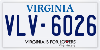 VA license plate VLV6026