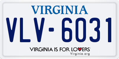 VA license plate VLV6031