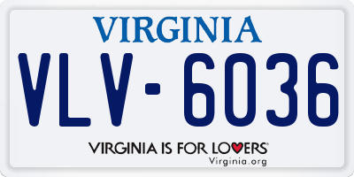 VA license plate VLV6036