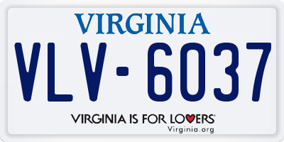 VA license plate VLV6037