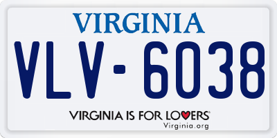 VA license plate VLV6038