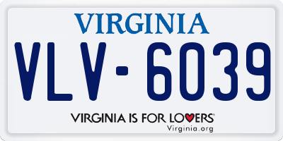 VA license plate VLV6039