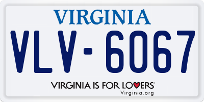 VA license plate VLV6067