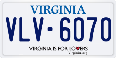 VA license plate VLV6070