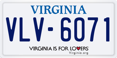 VA license plate VLV6071