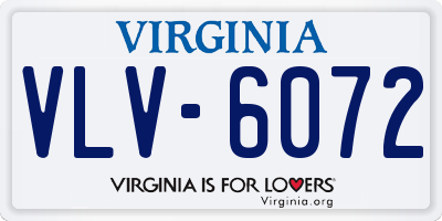 VA license plate VLV6072