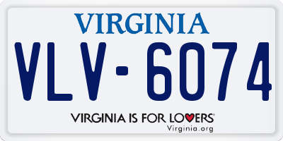 VA license plate VLV6074