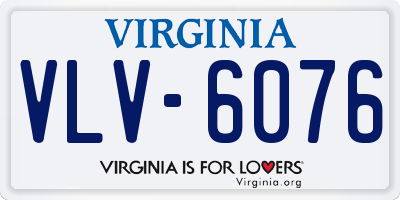 VA license plate VLV6076