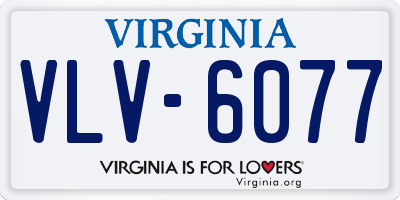 VA license plate VLV6077