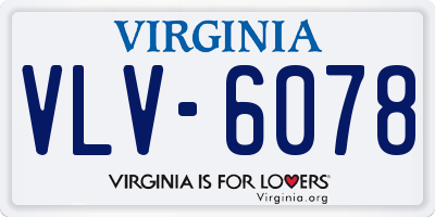 VA license plate VLV6078