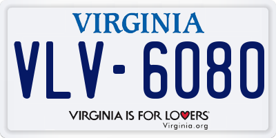 VA license plate VLV6080