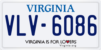 VA license plate VLV6086