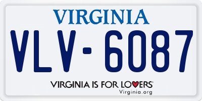 VA license plate VLV6087