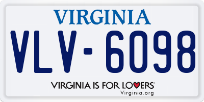 VA license plate VLV6098