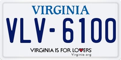 VA license plate VLV6100