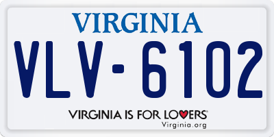 VA license plate VLV6102