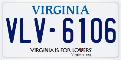 VA license plate VLV6106