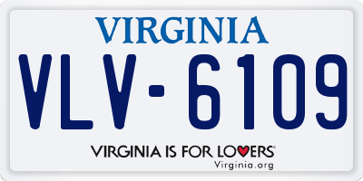 VA license plate VLV6109