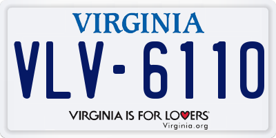 VA license plate VLV6110