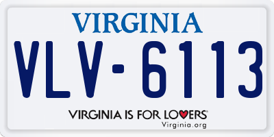 VA license plate VLV6113