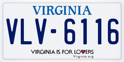 VA license plate VLV6116