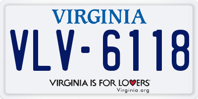 VA license plate VLV6118