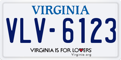 VA license plate VLV6123