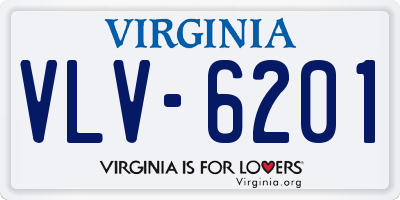 VA license plate VLV6201