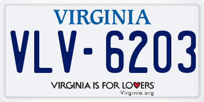 VA license plate VLV6203