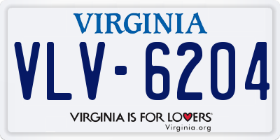 VA license plate VLV6204