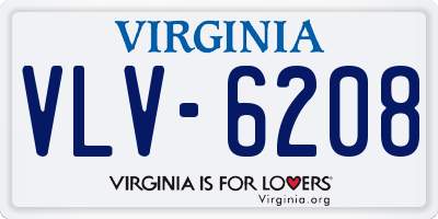 VA license plate VLV6208