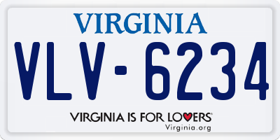 VA license plate VLV6234