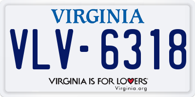 VA license plate VLV6318