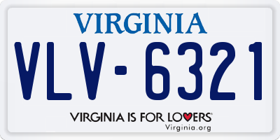 VA license plate VLV6321