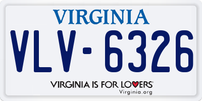 VA license plate VLV6326