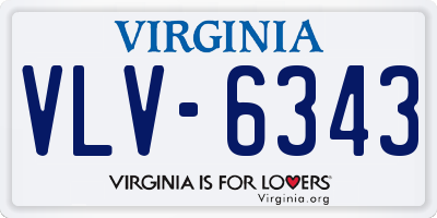 VA license plate VLV6343