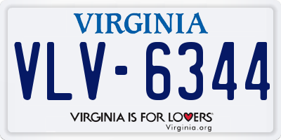 VA license plate VLV6344