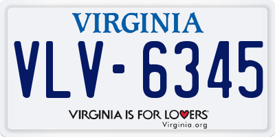 VA license plate VLV6345